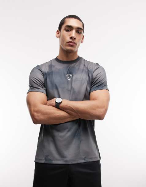 Nike Football Dri-FIT Academy+ central logo printed t-shirt in grey