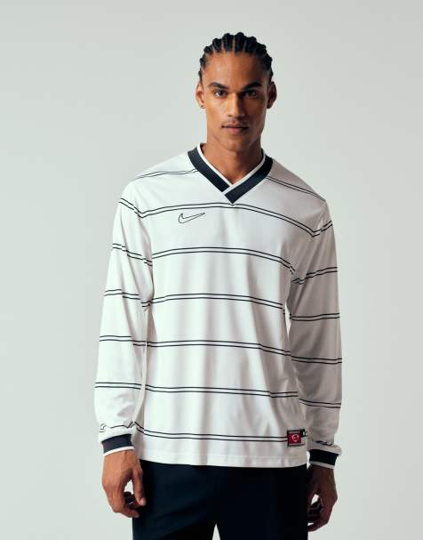 Nike Football Dri-FIT long sleeve stripe t-shirt in white - view 1