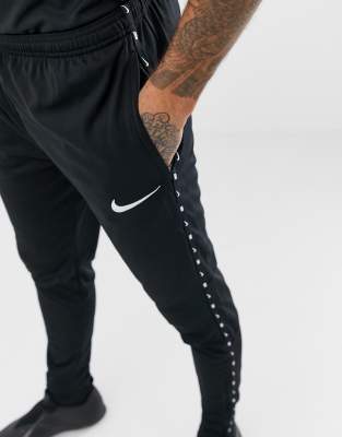 nike football dry academy joggers with taping in black