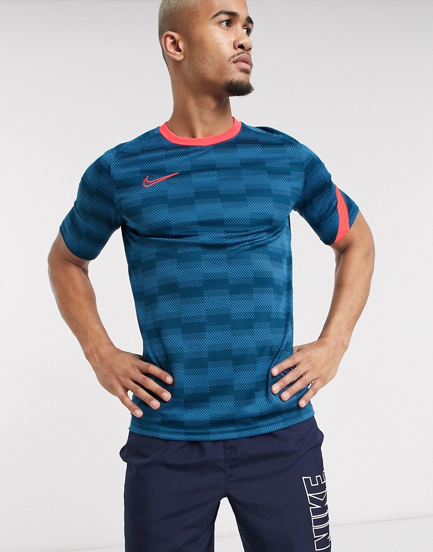 Nike Football dry academy printed t-shirt in blue