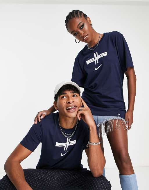 Nike Football - England - Marineblå unisex-T-shirt med grafik