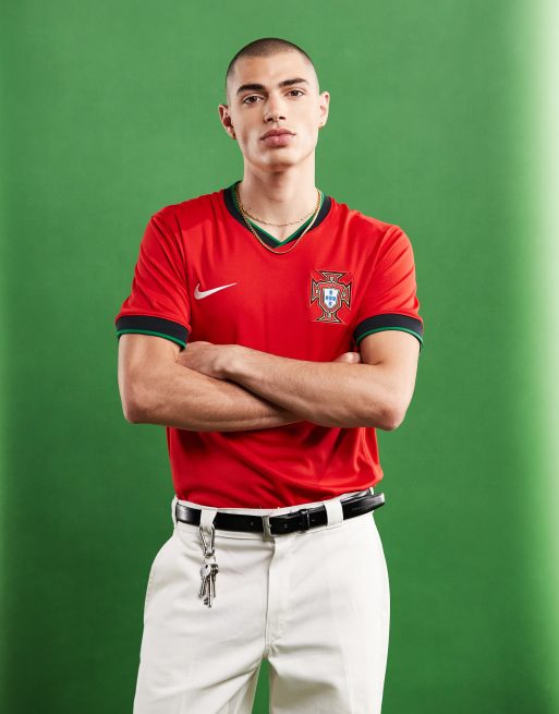 Nike Football Euro 2024 Portugal Stadium home jersey in red ASOS