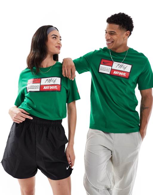 Nike Football - Euro 2024 Portugal - Uniseks T-shirt met 'Just do it'-print in groen