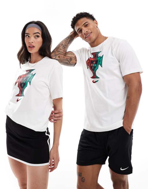 Nike Football – Euro 2024 Portugal – Unisex-T-Shirt in Weiß mit Wappen