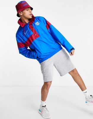 Nike Football FC Barcelona Anorak jacket in blue