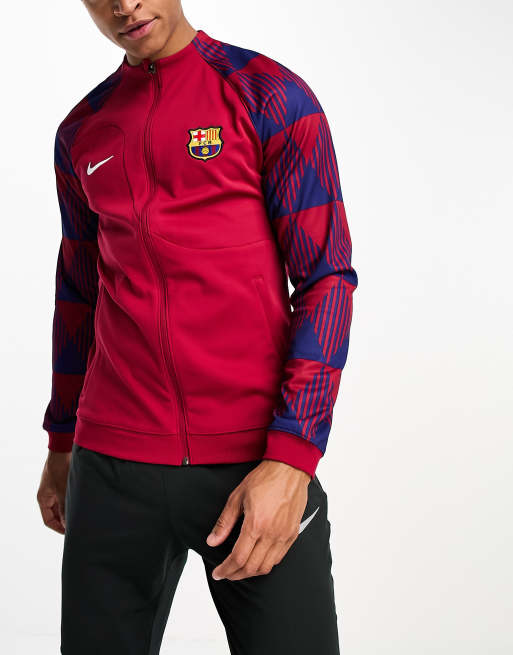 Nike Football F.C. Barcelona Anthem Jacke in Rot ASOS