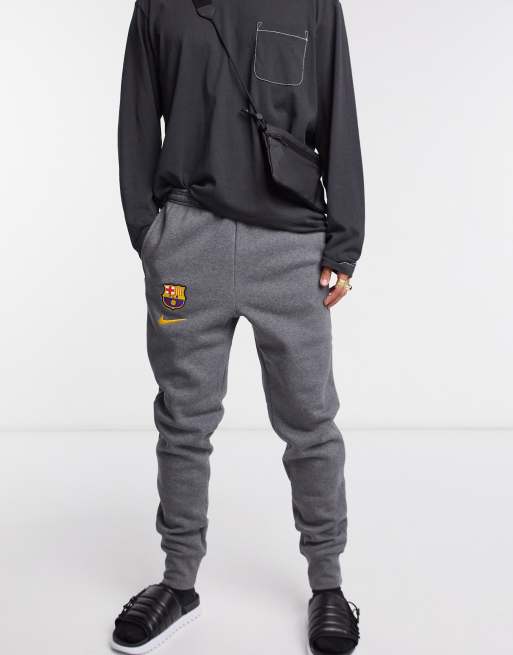 Nike Football FC Barcelona fleece joggers in grey ASOS