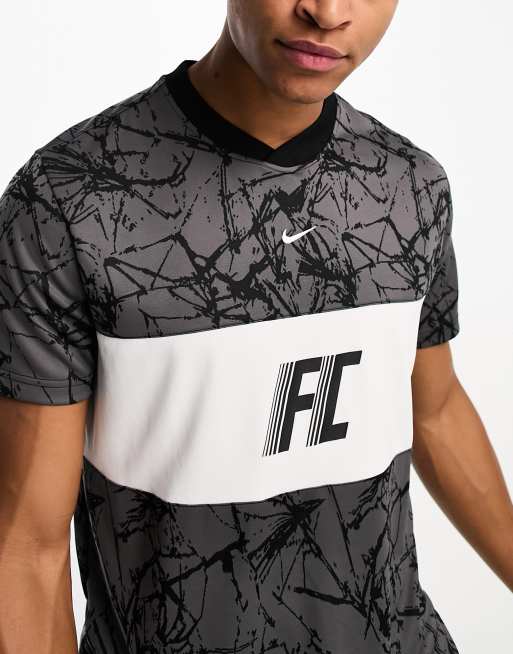Nike Football – FC – Grå och vit T-shirt i jersey