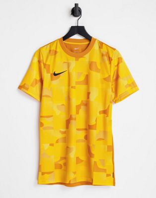 Nouveau Nike Football - FC Libero - T-shirt avec motif graphique sur l'ensemble - Jaune