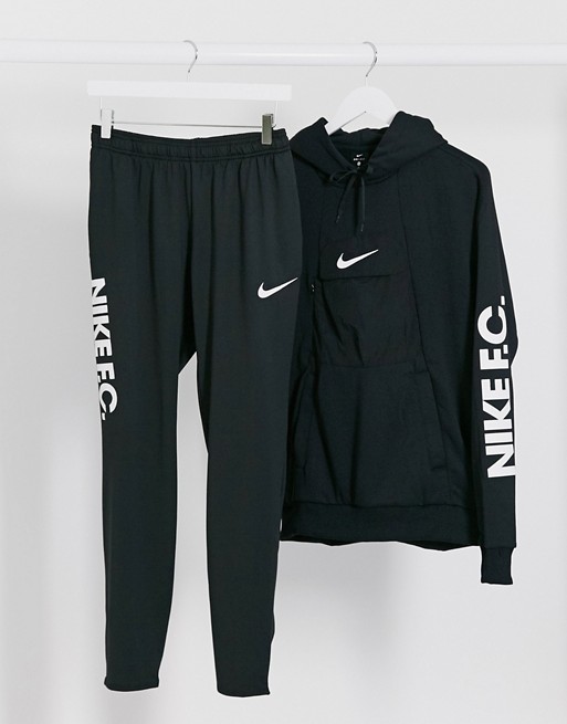 Nike Football FC logo joggers in black