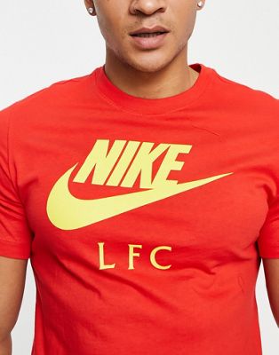 Nike Football Liverpool FC Futura swoosh t-shirt in red