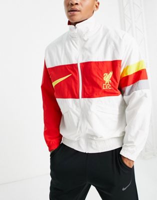 Nike Football Liverpool FC heritage track jacket in white and red