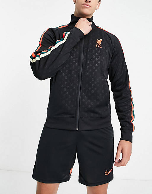 Nike Football Liverpool FC monogram track jacket in black
