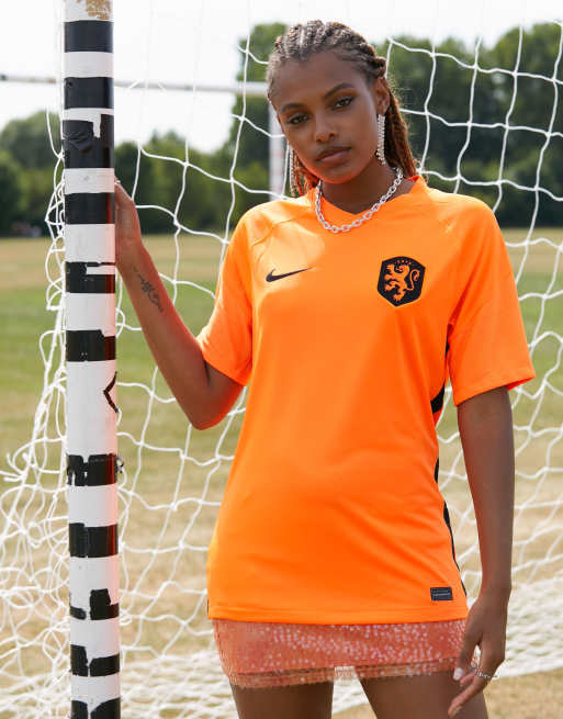 Orange Nike Netherlands 2022 Home Shirt Junior