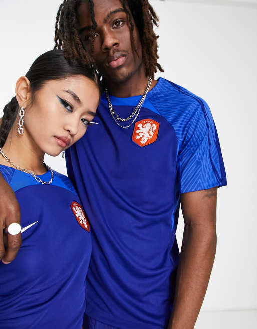 Nike Football Netherlands World Cup 2022 Strike Dri FIT unisex t shirt in blue ASOS