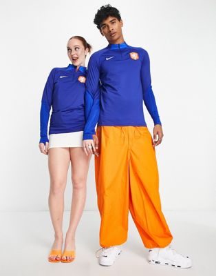 Nike Football Netherlands World Cup 2022 Strike Drill unisex zip neck top in blue