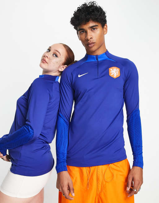 Nike Football Netherlands World Cup 2022 Strike Drill unisex zip neck ...