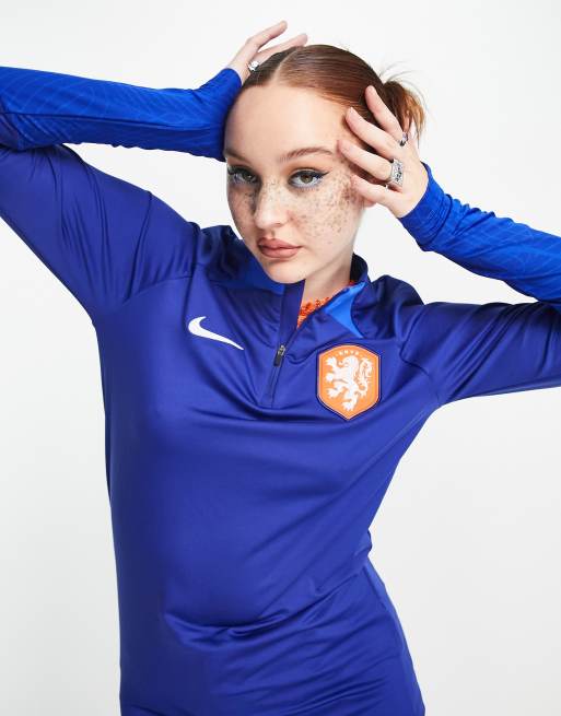 Nike Football Netherlands World Cup 2022 Strike Drill unisex zip neck ...