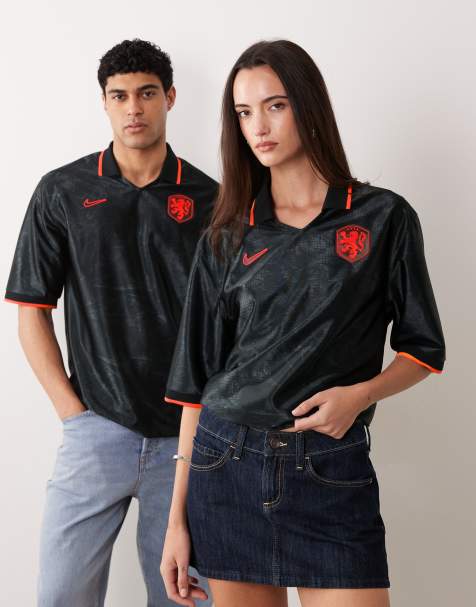 Nike Football Netherlands World Cup 26 retro heavyweight print jersey in black - view 1