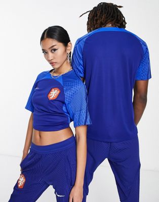 Nike Football Netherlands World Cup 2022 Strike Dri-FIT unisex t-shirt in blue - ASOS Price Checker