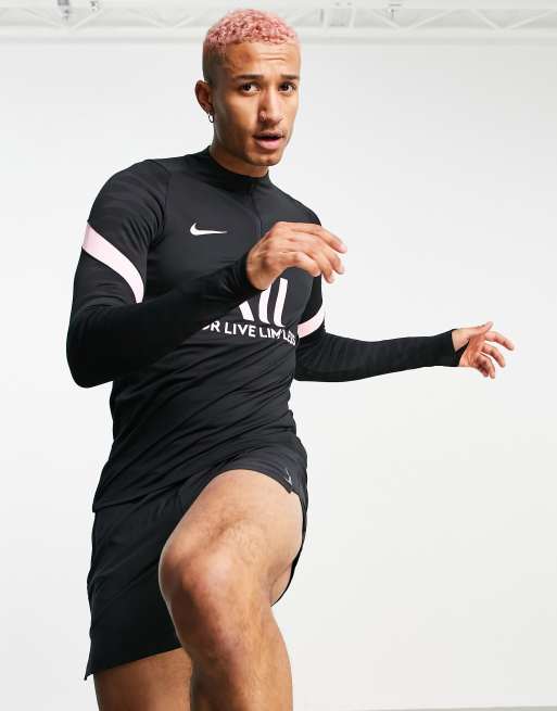 Nike Football Paris Saint-Germain Dri-FIT Strike drill top in black