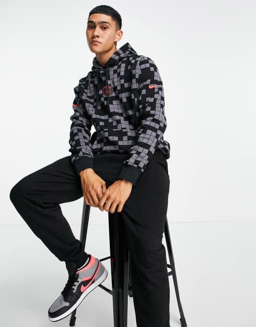 Nike Football - Paris Saint-Germain F.C. - Hoodie in zwart en donkergrijs 