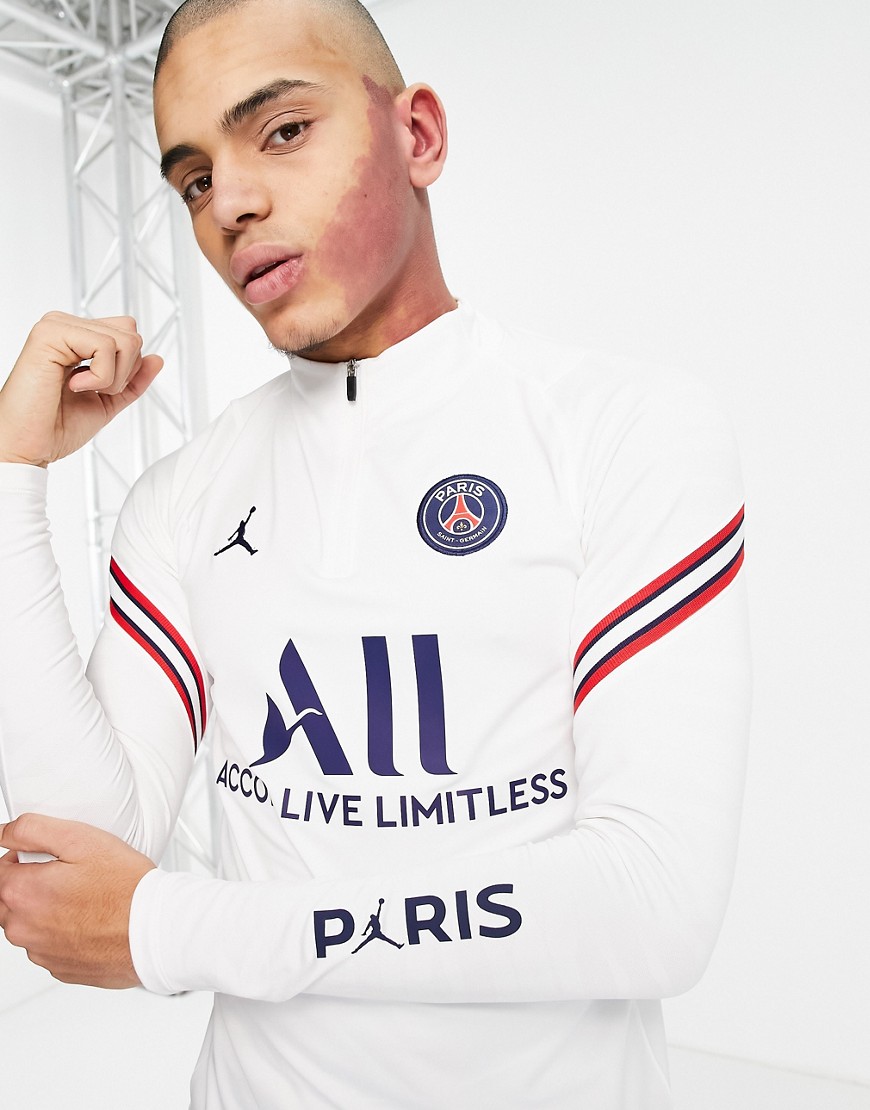 Nike Football Paris Saint-Germain long sleeve drill top in white