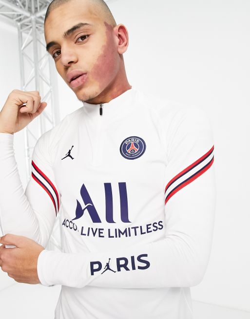 Nike Football - Paris Saint-Germain - Top a maniche lunghe bianco