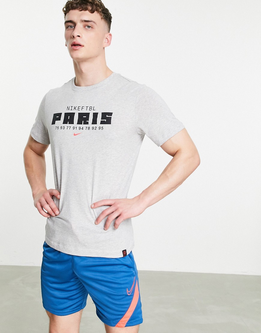 Nike Football Paris Saint-Germain Voice t-shirt in grey