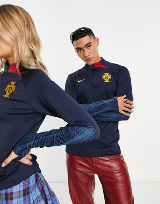 Nike Football Portugal World Cup 2022 Strike Drill unisex zip neck top in navy