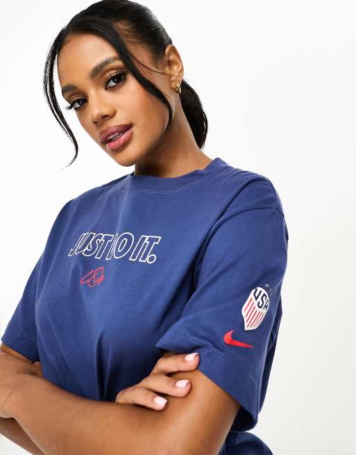 Nike Football printed t-shirt in blue | ASOS