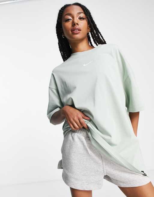 Nike Football PSG football club oversized t shirt in light sage green ASOS