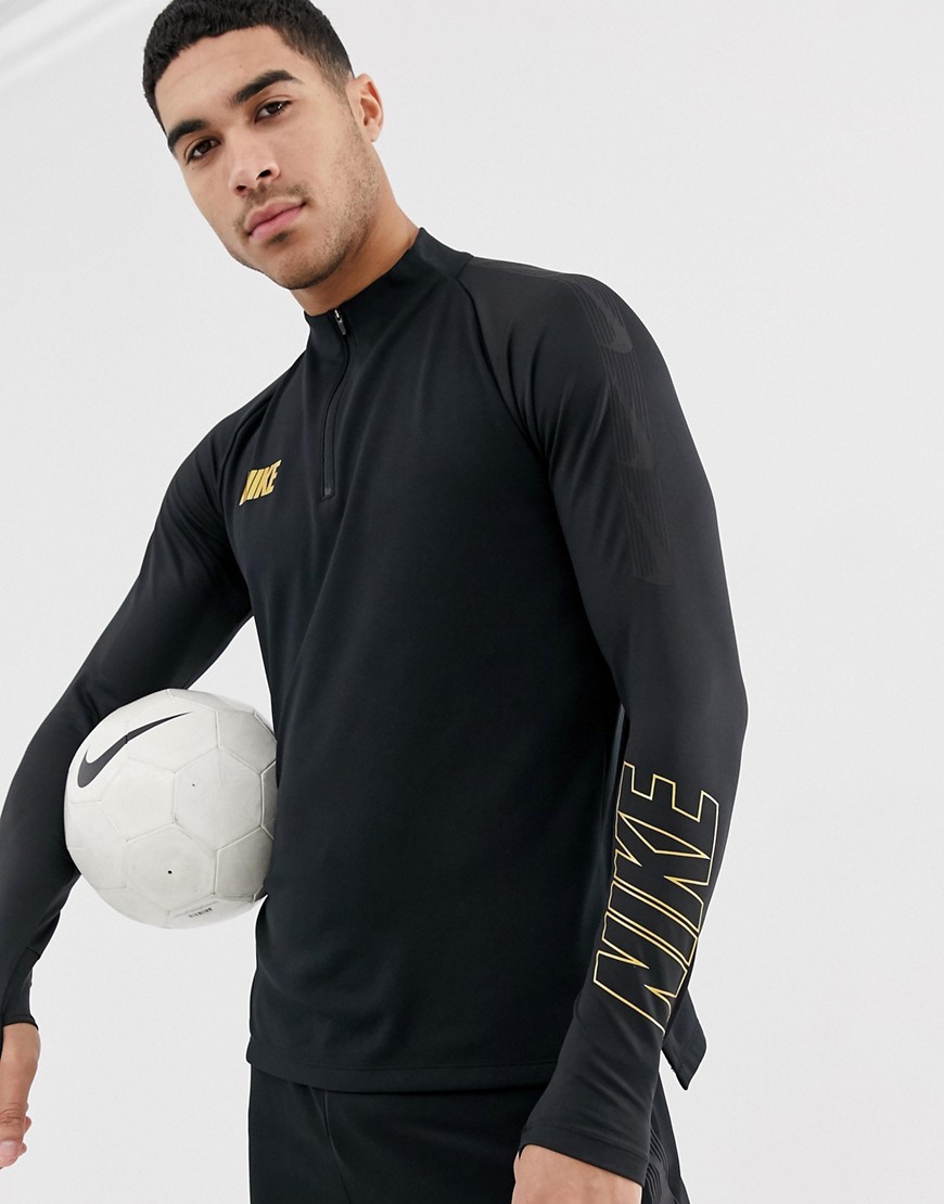 Nike Football - Squad - Sweater met korte rits in zwart