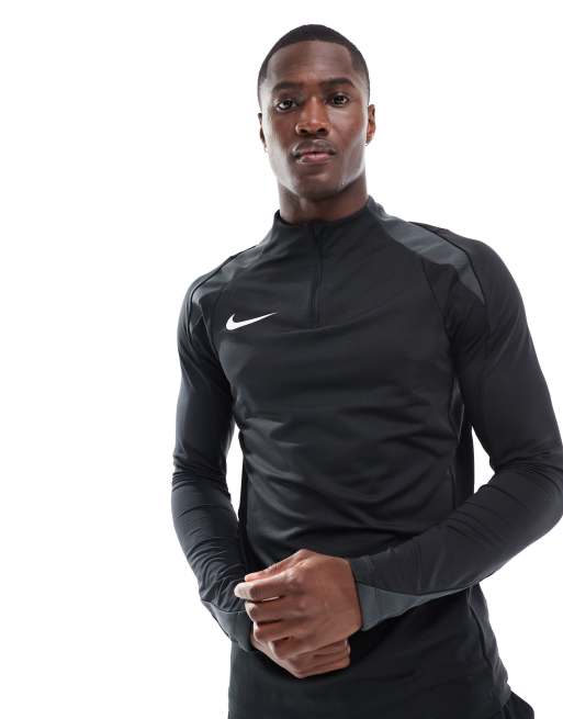 Nike Football Strike 1 4 zip sweatshirt in black