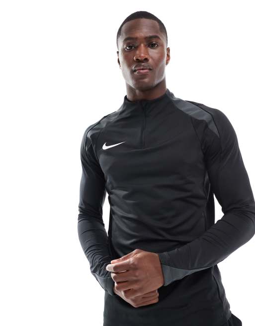 Nike Football – Strike 1 – Czarna bluza z zamkiem pod szyją