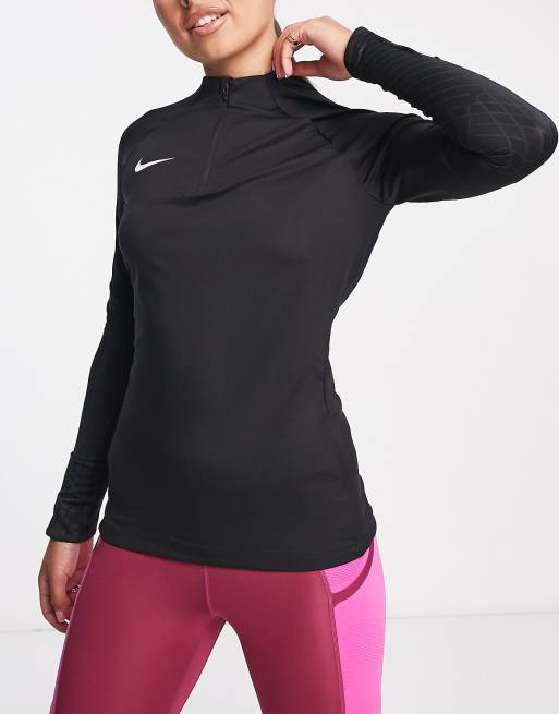 Nike Football Strike Dri-FIT 1/4 zip drill top in black, 3 of 4