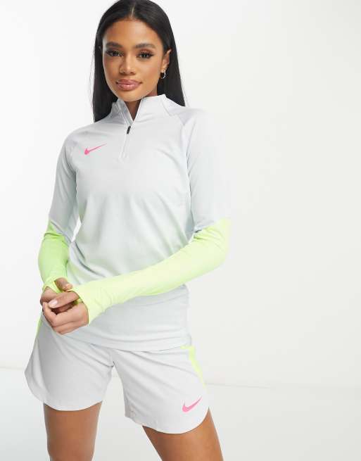 nike chart Football Strike Dri-Fit drill top in grey and volt