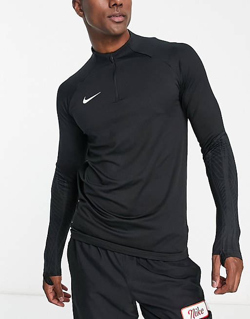 Nike Football Strike Dri-FIT half zip drill top in black | ASOS