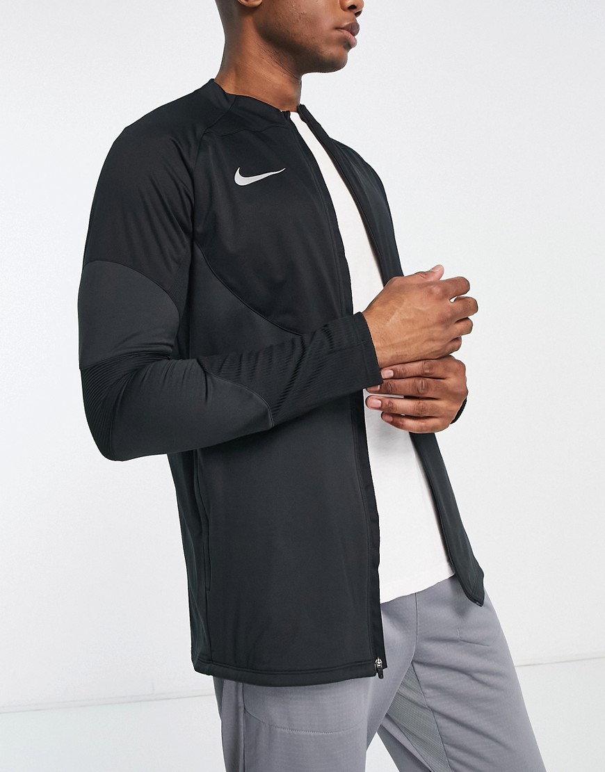 Nike Football Strike Dri-FIT zip thru drill top in black