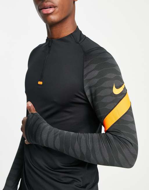 Nike Football Strike drill top in black and orange, 3 of 4