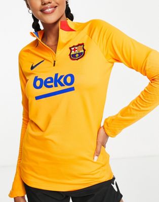 Nike Football Strike FC Barcelona half zip in yellow - ASOS Price Checker
