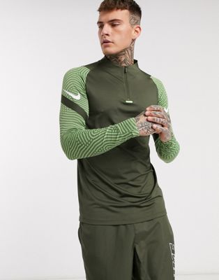 Nike Football Strike quarter zip drill top in khaki-Green