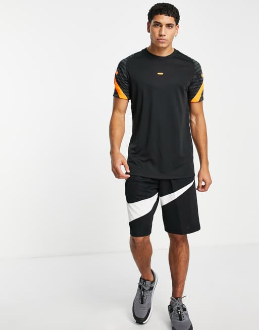 Nike black and orange t shirt sale