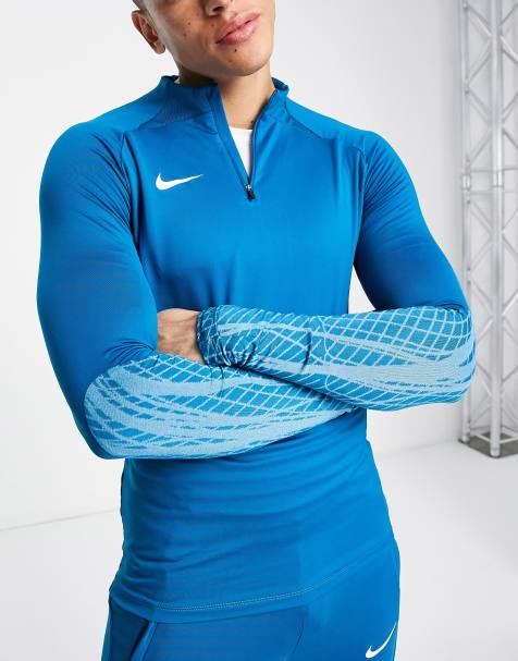 Nike Football - Strike - Top de sport en tissu Dri-FIT avec col zippé - Bleu sarcelle - view 1