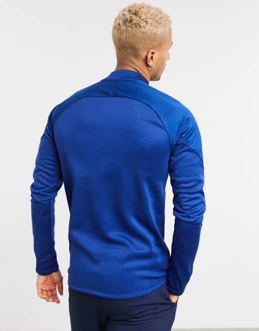 Nike Football - Therma Shield - Top med kvart lynlås i blå, 2 af 4