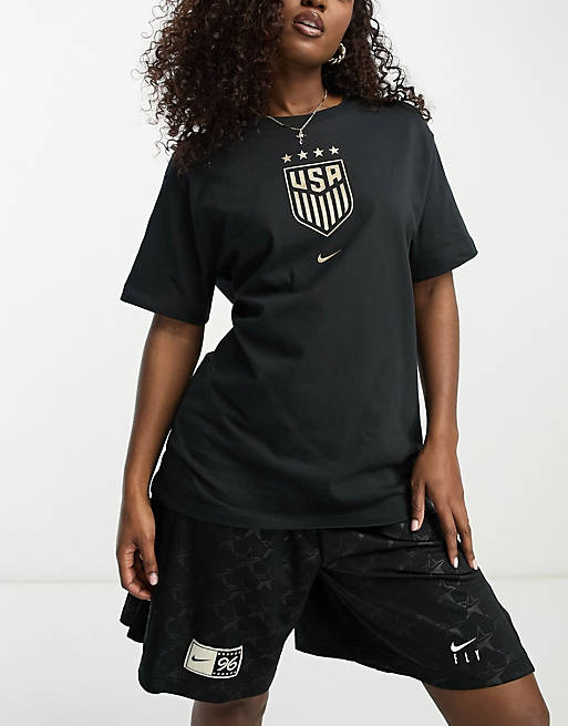 Horno estoy enfermo lote Nike Football USA Creat 4Star t-shirt in black | ASOS