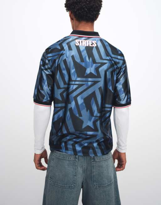 Nike Football USA World Cup 26 retro heavyweight print jersey in navy, 4 of 5