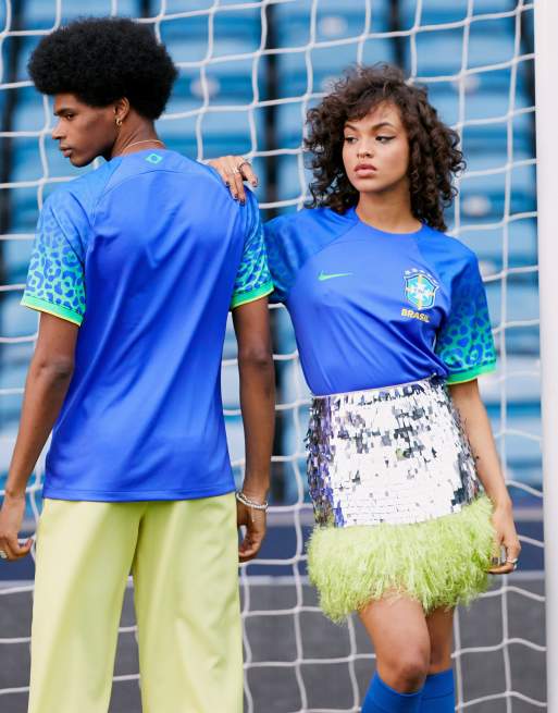 Nike Football World Cup 2022 Brazil unisex away jersey in blue