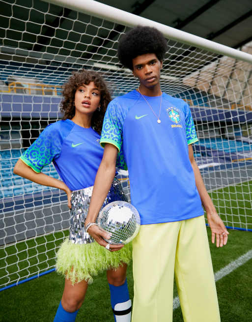 Nike Football World Cup 2022 Brazil unisex away jersey in blue