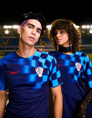 Nike Football World Cup 2022 Croatia unisex away jersey in blue